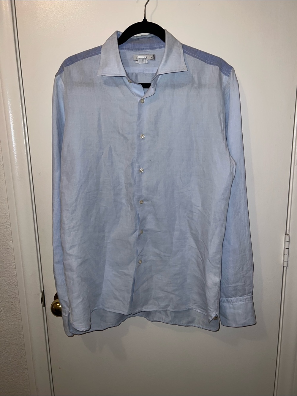 J.Lindeberg Light Blue Men's Long-Sleeve Dress Shirt